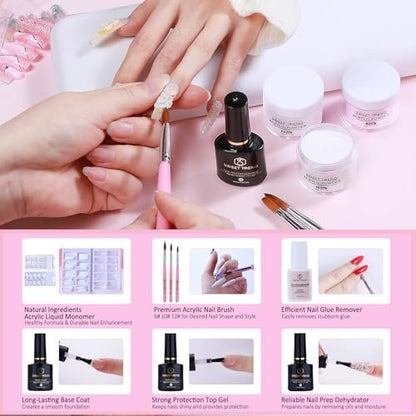 SWEET TREND Acrylic Nail Kit for Beginners | Professional Acrylic Powder Set with Gel Nail Polish, UV Light, Nail Drill & Full Tools for Home Salon Avelisse