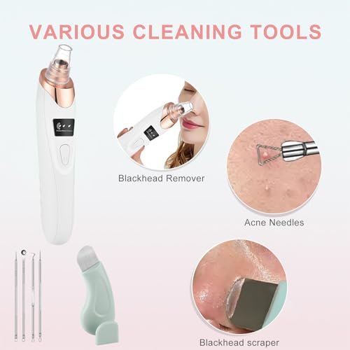 2026 Pore Vacuum Blackhead Remover - USB Rechargeable with 5 Heads & Spatula for Face Deep Cleansing Avelisse