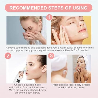 2026 Pore Vacuum Blackhead Remover - USB Rechargeable with 5 Heads & Spatula for Face Deep Cleansing Avelisse