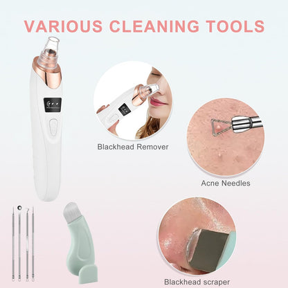 2026 Pore Vacuum Blackhead Remover - USB Rechargeable with 5 Heads & Spatula for Face Deep Cleansing Avelisse