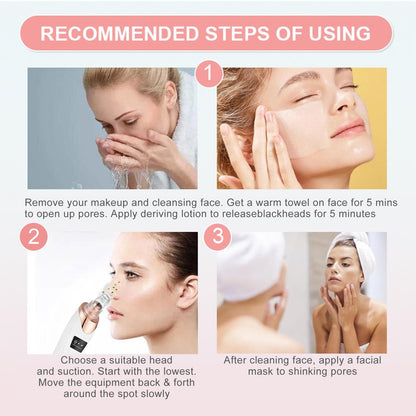 2026 Pore Vacuum Blackhead Remover - USB Rechargeable with 5 Heads & Spatula for Face Deep Cleansing Avelisse
