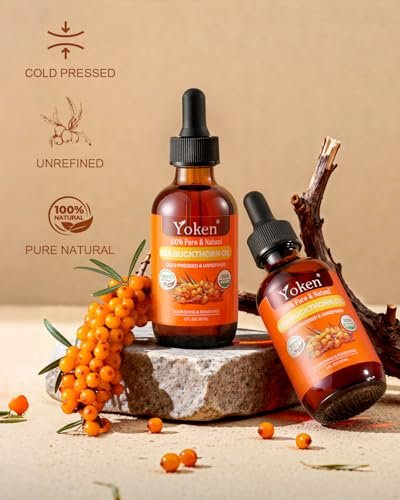 Organic Sea Buckthorn Oil for Face, Hair & Nails - 2oz Cold Pressed Natural Facial Oil for Deep Hydration & Skin Nourishment Avelisse