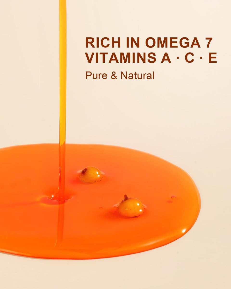 Organic Sea Buckthorn Oil for Face, Hair & Nails - 2oz Cold Pressed Natural Facial Oil for Deep Hydration & Skin Nourishment Avelisse