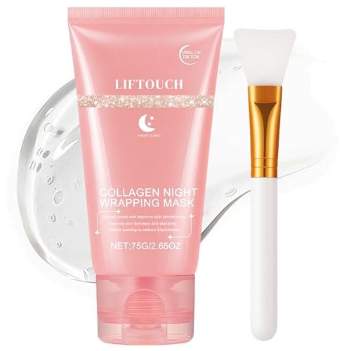 Liftouch Korean Collagen Night Wrapping Mask - Overnight Peel Off Facial Mask for Face - Hydrating Sleeping Mask Skincare - Anti-Aging Glass Skin Elasticity Treatment for Women - görsel 2