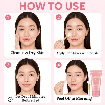 Liftouch Korean Collagen Night Wrapping Mask - Overnight Peel Off Facial Mask for Face - Hydrating Sleeping Mask Skincare - Anti-Aging Glass Skin Elasticity Treatment for Women
