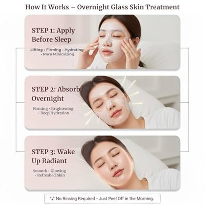 Liftouch Korean Overnight Collagen Face Mask (4 PACKS) - Hydrating Deep Collagen Mask for Women - Anti-Aging Bio-Collagen Real Deep Mask - Glass Skin Facial Treatment