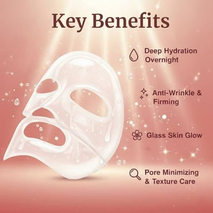 Liftouch Korean Overnight Collagen Face Mask (4 PACKS) - Hydrating Deep Collagen Mask for Women - Anti-Aging Bio-Collagen Real Deep Mask - Glass Skin Facial Treatment