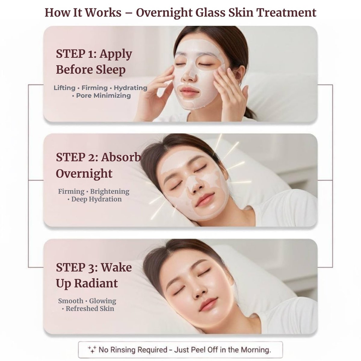 Liftouch Korean Overnight Collagen Face Mask (4 PACKS) - Hydrating Deep Collagen Mask for Women - Anti-Aging Bio-Collagen Real Deep Mask - Glass Skin Facial Treatment - görsel 7