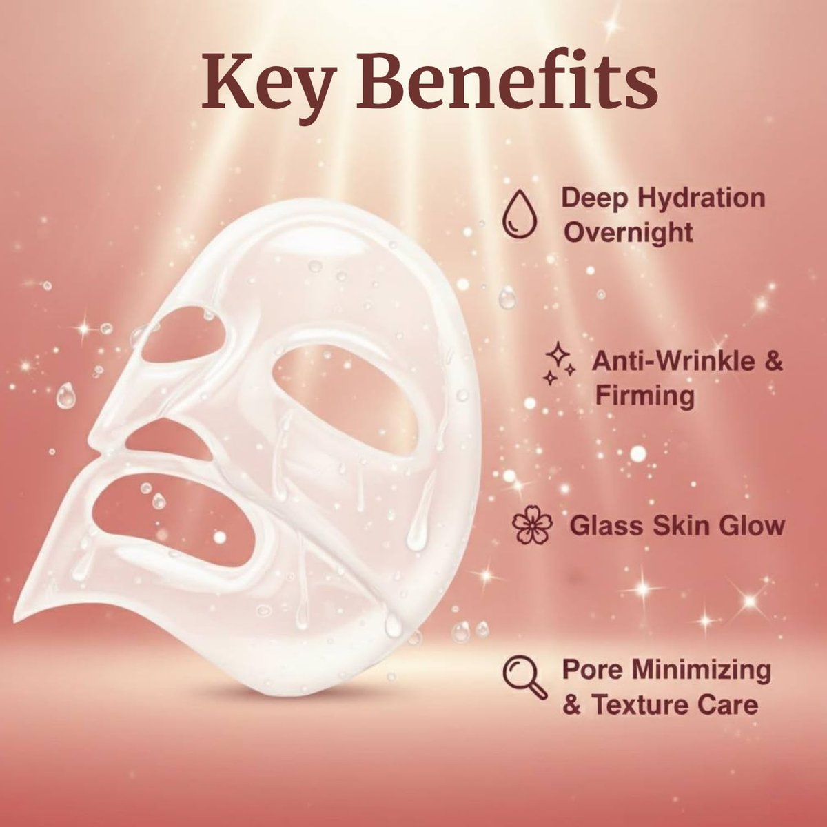 Liftouch Korean Overnight Collagen Face Mask (4 PACKS) - Hydrating Deep Collagen Mask for Women - Anti-Aging Bio-Collagen Real Deep Mask - Glass Skin Facial Treatment - görsel 3