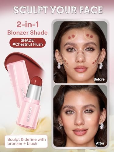 SHEGLAM Buttery Bliss Blush Stick Cream Blush for Cheek - Chestnut Flush - görsel 6