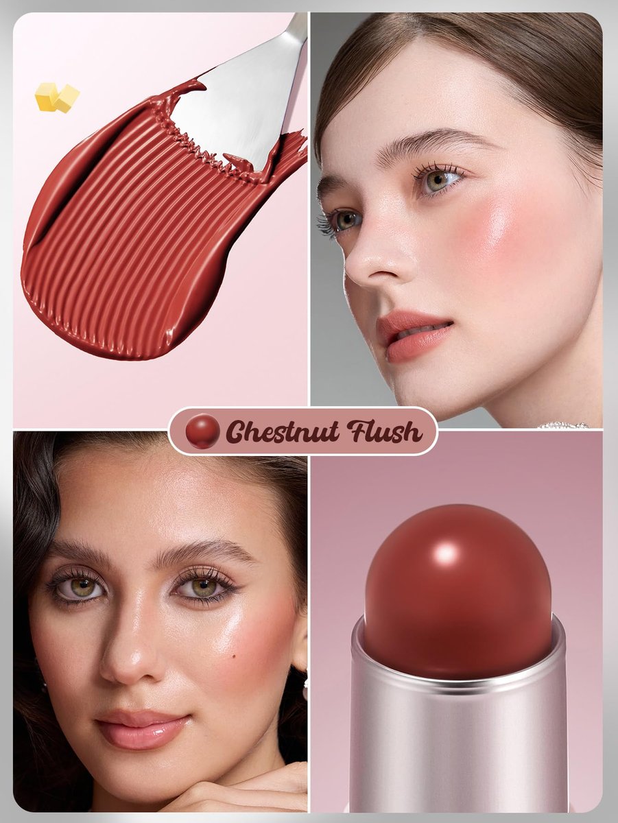 SHEGLAM Buttery Bliss Blush Stick Cream Blush for Cheek - Chestnut Flush - görsel 3