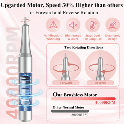 3-in-1 Nail Dust Collector, Electric Nail Drill & UV LED Nail Lamp – 5 Suction Modes, Stepless Speed, Cordless 8000mAh, for Home & Salon