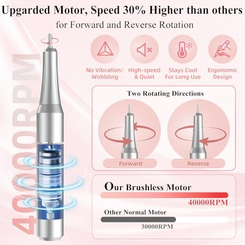 3-in-1 Nail Dust Collector, Electric Nail Drill & UV LED Nail Lamp – 5 Suction Modes, Stepless Speed, Cordless 8000mAh, for Home & Salon - görsel 8