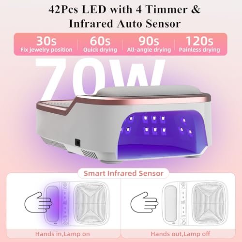 3-in-1 Nail Dust Collector, Electric Nail Drill & UV LED Nail Lamp – 5 Suction Modes, Stepless Speed, Cordless 8000mAh, for Home & Salon - görsel 4