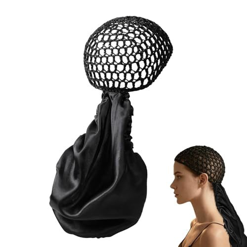 2-in-1 Reversible Wrap Cap Bonnet with Net Band – Adjustable Double Layered Hair Wrap for Sleeping, Silk Press, Braids, and Curly Hair Avelisse