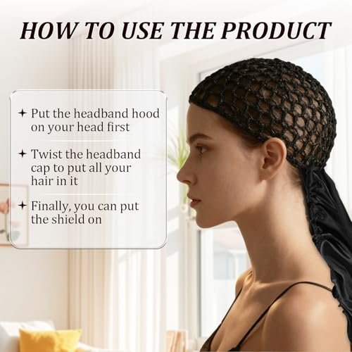 2-in-1 Reversible Wrap Cap Bonnet with Net Band – Adjustable Double Layered Hair Wrap for Sleeping, Silk Press, Braids, and Curly Hair Avelisse