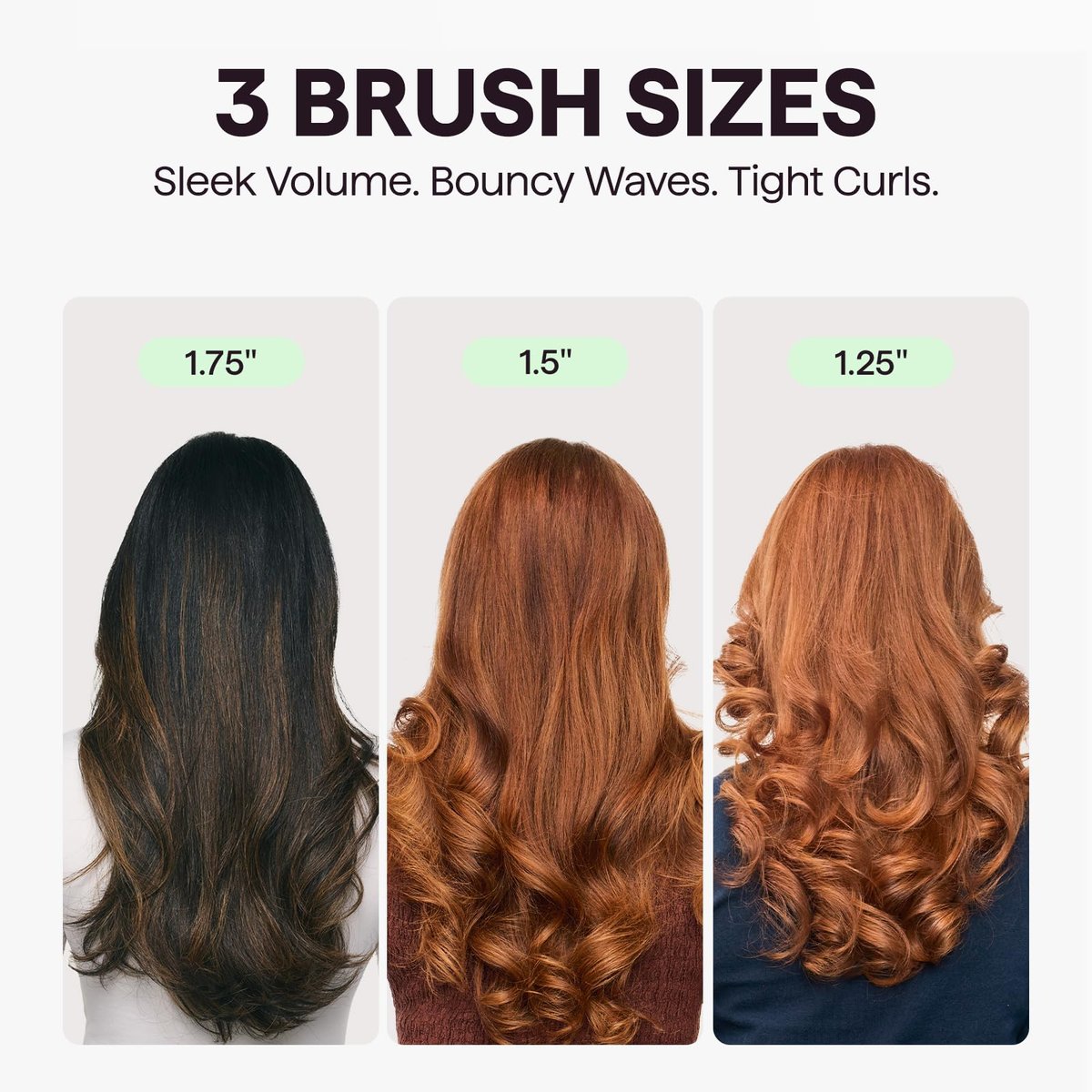 Wavytalk Heatwave Pro Ionic Thermal Brush Set, 3-Size Heated Round Brush for Short to Long Hair, Bilateral Negative Ions for Frizz-Free Shiny Blowout, Pink Avelisse