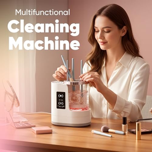 3-in-1 Electric Makeup Brush Cleaner & Dryer - Automatic Brush Washer with Holder, USB-C Touch Control, Portable Cosmetic Brush Cleaner for Most Sizes Avelisse