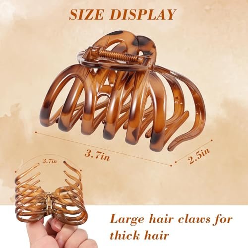 4 PCS 3.8" Octopus Hair Claw Clips, Large Tortoise Shell Claw Clips for Women Girls, Strong Grip for Thick Hair, Hair Accessories for Girls Gifts - görsel 6
