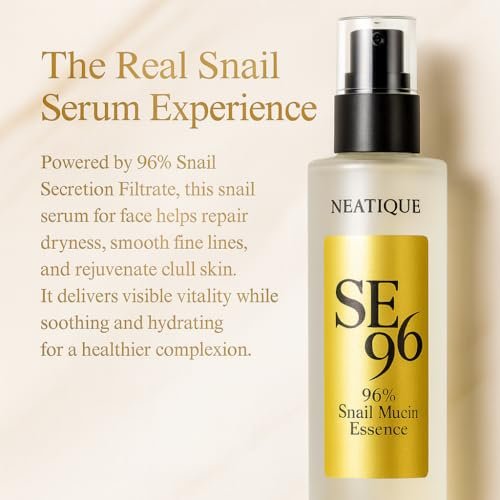 Neatique SE96 Advanced Snail 96% Mucin Power Essence 120ml - Hydrating & Repairing Snail Mucin Serum for Face with Snail Secretion Filtrate, 4 fl.oz Avelisse