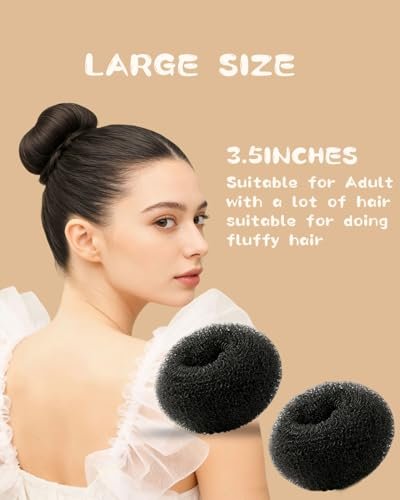 Hair Bun Maker Kit for Kids, Girls & Women - 4 Donut Sock Buns, Wax Stick, Elastic Bands, Hair Pins, Brushes - Control Frizz & Smooth Flyaways for Perfect Buns & Updos - görsel 8