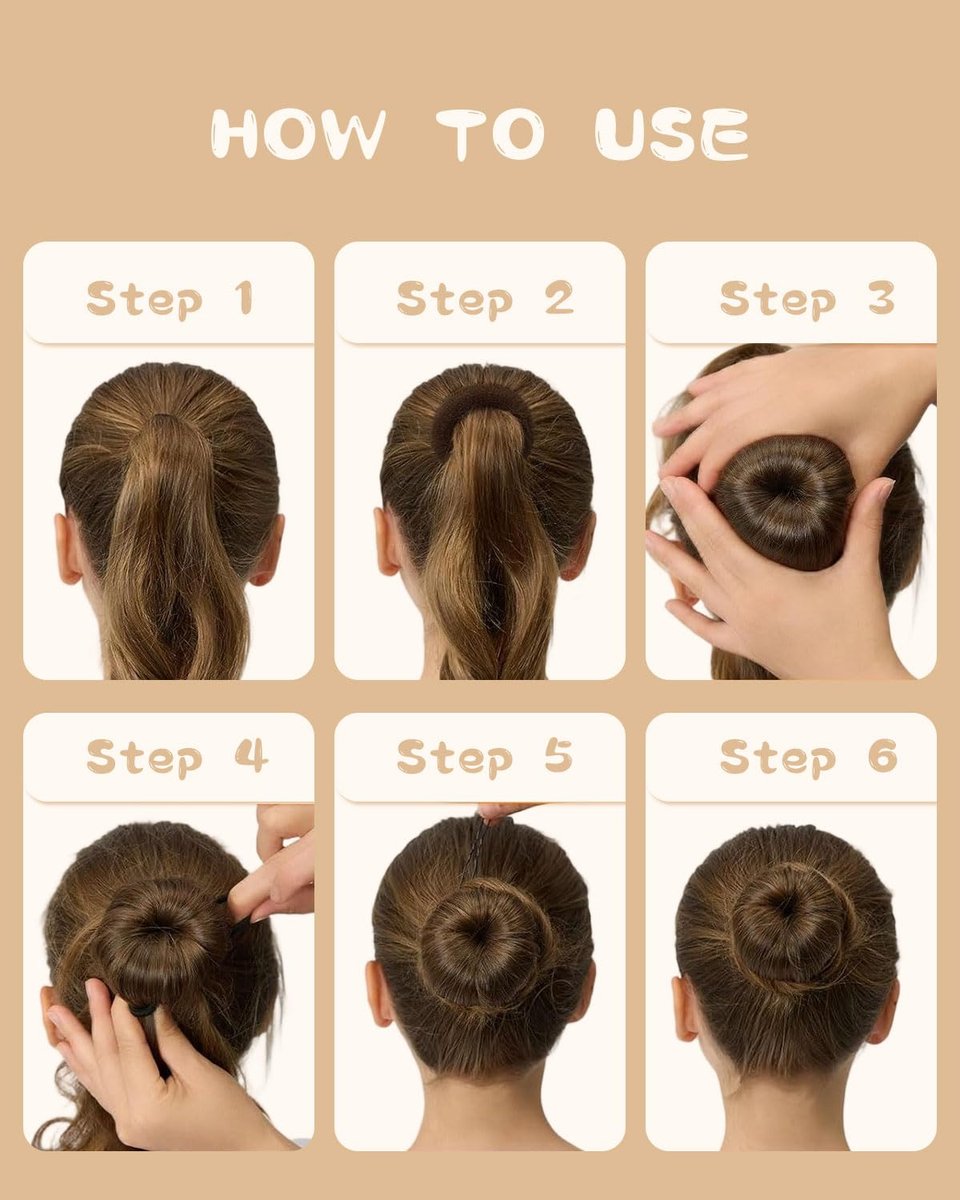 Hair Bun Maker Kit for Kids, Girls & Women - 4 Donut Sock Buns, Wax Stick, Elastic Bands, Hair Pins, Brushes - Control Frizz & Smooth Flyaways for Perfect Buns & Updos - görsel 13