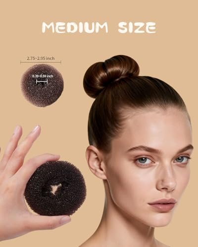 Hair Bun Maker Kit for Kids, Girls & Women - 4 Donut Sock Buns, Wax Stick, Elastic Bands, Hair Pins, Brushes - Control Frizz & Smooth Flyaways for Perfect Buns & Updos - görsel 6