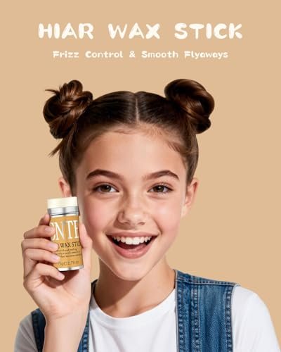 Hair Bun Maker Kit for Kids, Girls & Women - 4 Donut Sock Buns, Wax Stick, Elastic Bands, Hair Pins, Brushes - Control Frizz & Smooth Flyaways for Perfect Buns & Updos