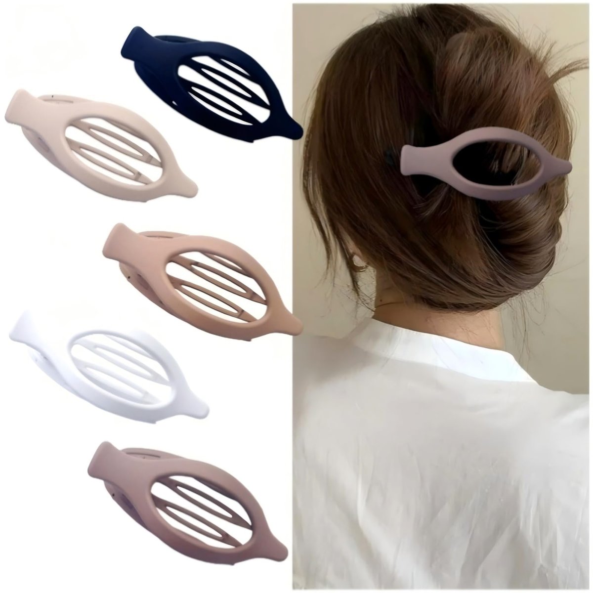 Ya Ming 6-Pack Flat Hair Clips for Women – Rectangle & Pointed Design for Thick Hair, Black Plastic Claw Clips - görsel 13