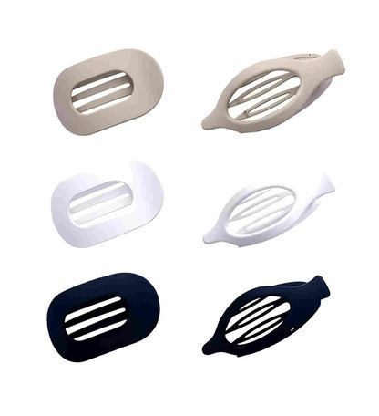 Ya Ming 6-Pack Flat Hair Clips for Women – Rectangle & Pointed Design for Thick Hair, Black Plastic Claw Clips