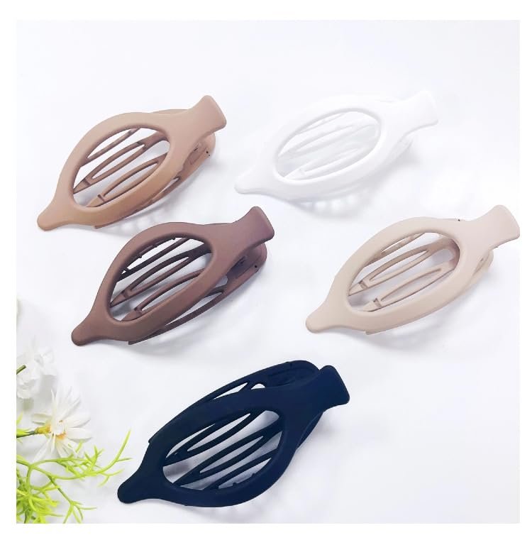 Ya Ming 6-Pack Flat Hair Clips for Women – Rectangle & Pointed Design for Thick Hair, Black Plastic Claw Clips - görsel 6