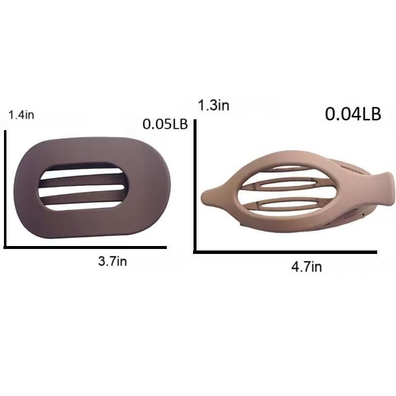 Ya Ming 6-Pack Flat Hair Clips for Women – Rectangle & Pointed Design for Thick Hair, Black Plastic Claw Clips - görsel 3