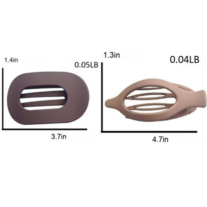 Ya Ming 6-Pack Flat Hair Clips for Women – Rectangle & Pointed Design for Thick Hair, Black Plastic Claw Clips
