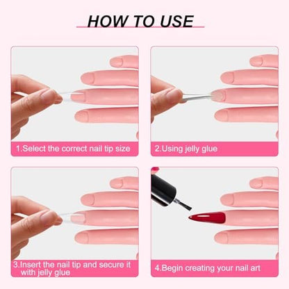 HungGato Silicone Practice Hand for Nail Training - Flexible Reusable Mannequin Hand with 48 Adhesive Tabs for Acrylic Nails, Gel Polish, Manicure & Nail Art Avelisse