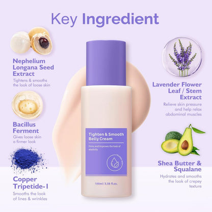 Tighten & Smooth Belly Cream - Advanced Firming Lotion for Neck, Arms, Butt & Thighs | Visibly Lift Loose Skin, Improve Elasticity & Tone