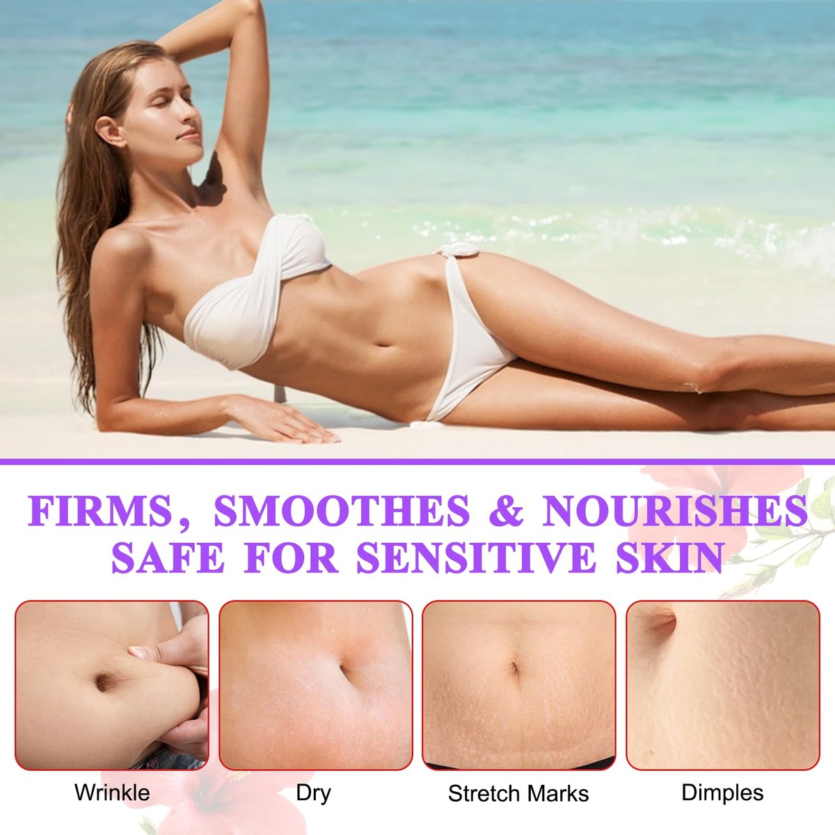 Tighten & Smooth Belly Cream - Advanced Firming Lotion for Neck, Arms, Butt & Thighs | Visibly Lift Loose Skin, Improve Elasticity & Tone - görsel 7