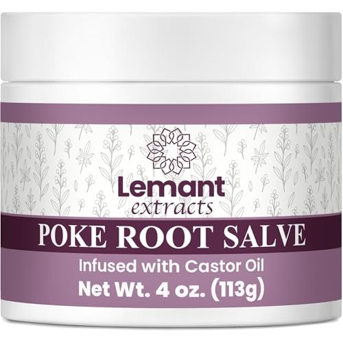 Lemant Organic Poke Root and Castor Oil Salve - 4 oz Herbal Salve with Calendula, Plantain, Red Clover, Boswellia, Shea Butter & Lavender Avelisse