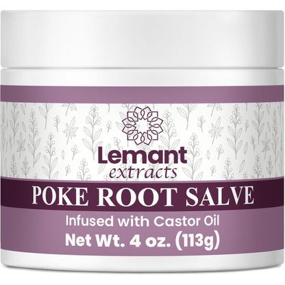 Lemant Organic Poke Root and Castor Oil Salve - 4 oz Herbal Salve with Calendula, Plantain, Red Clover, Boswellia, Shea Butter & Lavender Avelisse