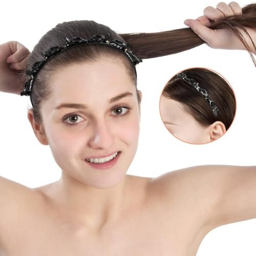 IJPDDRXYN 2-Pack Braided Bangs Headband with Teeth – Professional Weaving Clip & Fringe Styling Tool for Women and Girls, for Fine or Thick Hair (Black + Brown) - görsel 10