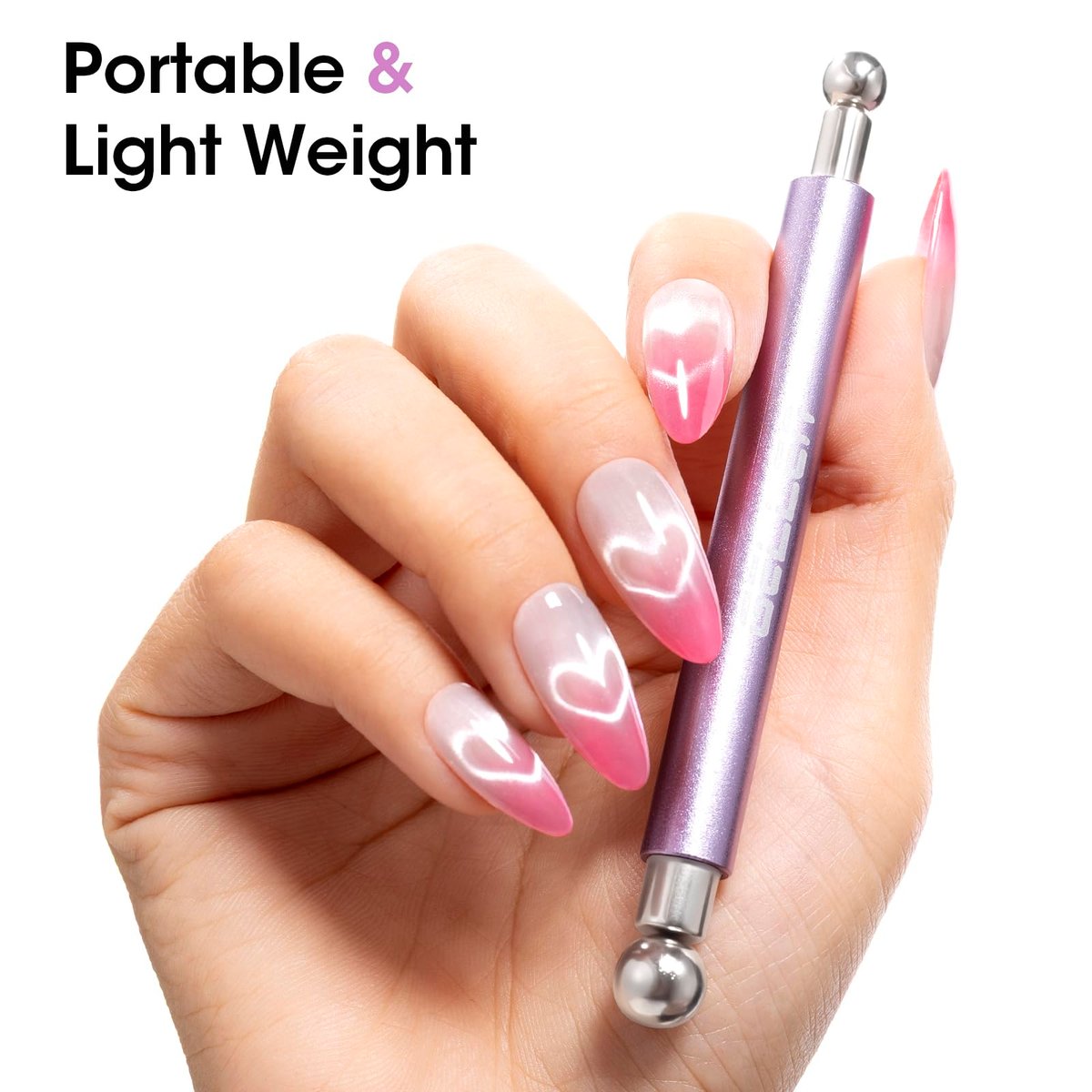 Gellen Cat Eye Magnet for Nails - 9-Piece Strong Magnetic Set with Double-Ended Pen, Ball Magnets, French Tip Guide, and Design Plates for Gel Nail Art - görsel 16