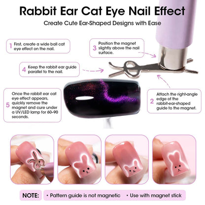 Gellen Cat Eye Magnet for Nails - 9-Piece Strong Magnetic Set with Double-Ended Pen, Ball Magnets, French Tip Guide, and Design Plates for Gel Nail Art