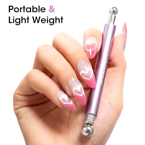 Gellen Cat Eye Magnet for Nails - 9-Piece Strong Magnetic Set with Double-Ended Pen, Ball Magnets, French Tip Guide, and Design Plates for Gel Nail Art - görsel 15