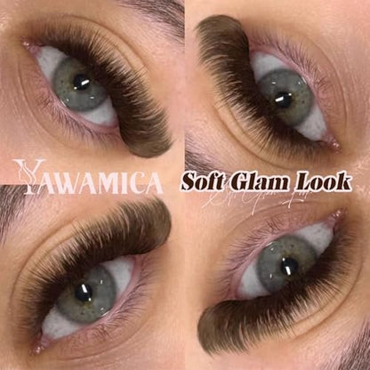 Dark Brown Lash Clusters 80D Fluffy Wispy Volume D Curl 10-18mm 240PCS by Yawamica