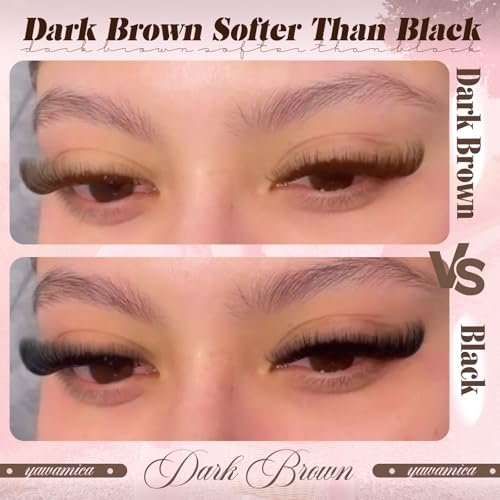 Dark Brown Lash Clusters 80D Fluffy Wispy Volume D Curl 10-18mm 240PCS by Yawamica - görsel 10