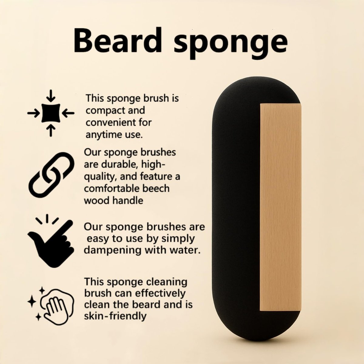 Beard Sponge for Sink – Fast & Easy Beard Hair Catcher & Cleaner | Reusable Beard Scrubber for Trimmings | Compact Grooming Tool for Men’s Shaving – No More Messy Counters & Sinks - görsel 3
