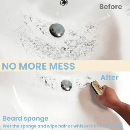 Beard Sponge for Sink – Fast & Easy Beard Hair Catcher & Cleaner | Reusable Beard Scrubber for Trimmings | Compact Grooming Tool for Men’s Shaving – No More Messy Counters & Sinks