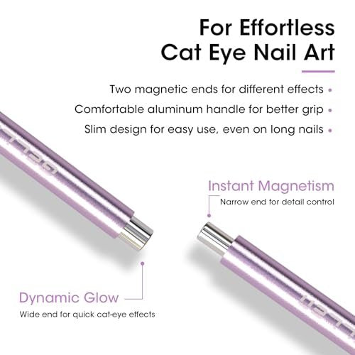 Gellen Double-Ended Cat Eye Magnet Stick for Nail Art – Dual Cat Eye Gel Polish Sturdy Magnet Tool with Round Beads for Home or Salon DIY - görsel 4
