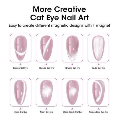 Gellen Double-Ended Cat Eye Magnet Stick for Nail Art – Dual Cat Eye Gel Polish Sturdy Magnet Tool with Round Beads for Home or Salon DIY