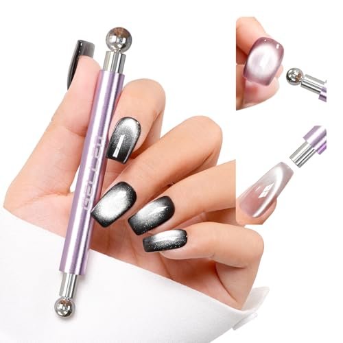 Gellen Double-Ended Cat Eye Magnet Stick for Nail Art – Dual Cat Eye Gel Polish Sturdy Magnet Tool with Round Beads for Home or Salon DIY - görsel 2