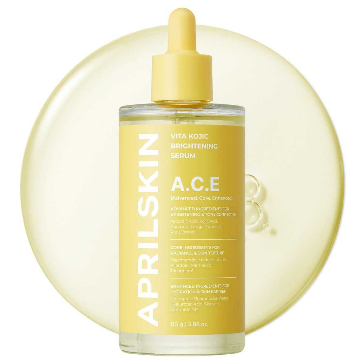APRILSKIN A.C.E Serum - Vita Kojic Serum for Brightening & Glow, 3-Second Brightening, Kojic Acid & Vitamin C for Uneven Skin Tone, Korean Skin Care, 3.88 oz - görsel 2